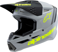 Alpinestars Supertech S-M3 Radium,  motocross helmet youth,  color: Matt Grey/Black/Neon-Yellow,  size: M