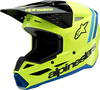 Alpinestars Supertech S-M3 Radium,  motocross helmet youth,  color: Neon-Yellow/Black/Blue,  size: S