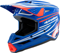 Alpinestars Supertech S-M3 Wurx,  motocross helmet youth,  color: Blue/Red/White,  size: L
