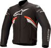 Alpinestars T-GP Plus R V3,  textile jacket,  color: Black/Neon-Red/White,  size: S