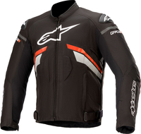 Alpinestars T-GP Plus R V3,  textile jacket,  color: Black/Neon-Red/White,  size: S