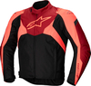 Alpinestars T-Jaws V4,  textile jacket waterproof,  color: Black/Neon-Red/Dark Red,  size: M