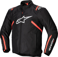Alpinestars T-SPS V2,  textile jacket waterproof,  color: Black/White/Neon-Red,  size: M