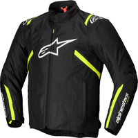 Alpinestars T-SPS V2,  textile jacket waterproof,  color: Black/White/Neon-Yellow,  size: S