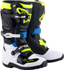 Alpinestars Tech 7S S23,  boots youth,  color: Black/White/Blue/Neon-Yellow,  size: 8 US