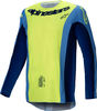 Alpinestars Techstar Melt,  jersey,  color: Neon-Yellow/Blue/Dark Blue,  size: M