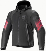Alpinestars Zaca Air Veno,  textile jacket waterproof,  color: Black/Light Red,  size: XXL