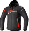 Alpinestars Zaca,  textile jacket waterproof,  color: Black/Light Red/White,  size: XL