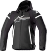Alpinestars Zaca,  textile jacket waterproof,  color: Black/White,  size: XL