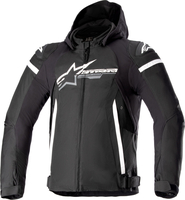 Alpinestars Zaca,  textile jacket waterproof,  color: Black/White,  size: XXL
