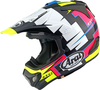 Arai MX-V EVO Battle,  motocross helmet,  color: Black/White/Neon-Yellow/Red,  size: M