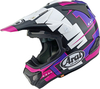 Arai MX-V EVO Battle,  motocross helmet,  color: Black/White/Pink/Purple,  size: M