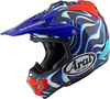 Arai MX-V EVO Stream,  motocross helmet,  color: Dark Blue/Turquoise/White/Red,  size: L