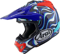 Arai MX-V EVO Stream,  motocross helmet,  color: Dark Blue/Turquoise/White/Red,  size: L