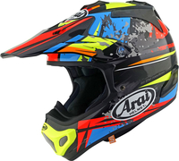 Arai MX-V EVO Track,  motocross helmet,  color: Black/Yellow/Blue/Red,  size: XL