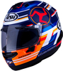 Arai RX-7V Evo Isle Of Man TT 2024,  full face helmet,  color: Blue/White/Red/Orange,  size: L