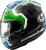 Arai RX-7V Evo JR 65,  integral helmet,  color: Black/White/Green/Blue,  size: XS