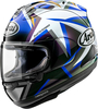 Arai RX-7V Evo MVK Stars,  integral helmet,  color: Black/White/Blue/Gold,  size: XS