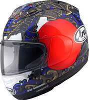 Arai RX-7V Evo Samurai,  full face helmet,  color: Dark Blue/Gold/Red,  size: M