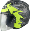 Arai SZ-R Evo Mimesis,  open face helmet,  color: Neon-Yellow/Grey/Black,  size: XS