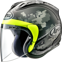 Arai SZ-R VAS Mimetic,  jet helmet,  color: Matt Black/Grey/Neon-Yellow,  size: S