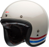 Bell Custom 500 Stripes,  jet helmet,  color: White/Red/Blue,  size: M
