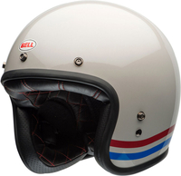 Bell Custom 500 Stripes,  jet helmet,  color: White/Red/Blue,  size: M
