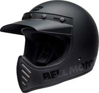 Bell Moto-3 Classic,  motocross helmet,  color: Matt-Black/Black,  size: XXL