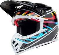 Bell Moto-9S Flex Drift,  motocross helmet,  color: Black/White/Light Blue/Purple/Yellow,  size: S