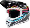 Bell Moto-9S Flex Drift,  motocross helmet,  color: Black/White/Light Blue/Purple/Yellow,  size: XL