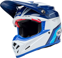 Bell Moto-9S Flex Merchant,  motocross helmet,  color: White/Blue/Light Blue,  size: S
