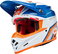 Bell Moto-9S Flex Merchant,  motocross helmet,  color: White/Blue/Orange,  size: M