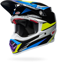 Bell Moto-9S Flex Pro Circuit 24,  cross helmet,  color: Black/Blue/Neon-Yellow,  size: S