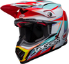 Bell Moto-9S Flex Tagger Edge,  cross helmet,  color: White/Turquoise/Red,  size: L