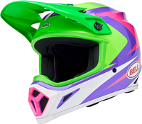 Bell MX-9 MIPS Jackal,  motocross helmet,  color: Neon-Green/Purple/Pink/White,  size: L