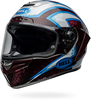 Bell Race Star DLX Flex Xenon,  integral helmet,  color: Black/White/Light Blue/Red,  size: XL