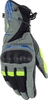 Bering Bakundu,  gloves,  color: Black/Grey/Blue/Neon-Yellow,  size: 11