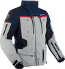Bering Freeway,  textile jacket waterproof,  color: Light Grey/Dark Blue/Red,  size: XXL