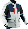 Bering Siberia,  textile jacket waterproof,  color: Light Grey/Blue/Black/Red,  size: XL