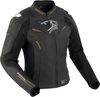 Bering Snap,  leather jacket women,  color: Black/White/Gold,  size: T0