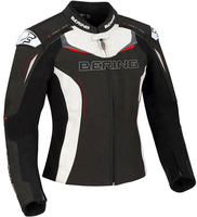 Bering Vip-R,  leather jacket women,  color: Black/White/Red,  size: T5