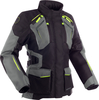Bering Vision,  textile jacket waterproof women,  color: Black/Grey/Neon-Yellow,  size: T0