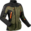 Bering Zephyr,  textile jacket waterproof women,  color: Black/Dark Green/Orange,  size: T6