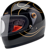 Biltwell Gringo S Black Flames,  full face helmet,  color: Black/Gold,  size: S