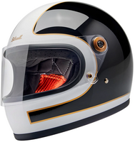 Biltwell Gringo S Tracker,  intregral helmet,  color: Black/White/Gold,  size: S