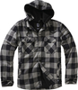 Brandit Lumberjack Winter,  zip hoodie,  color: Black/Light Grey,  size: 3XL