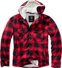 Brandit Lumberjack Winter,  zip hoodie,  color: Red/Black,  size: 6XL