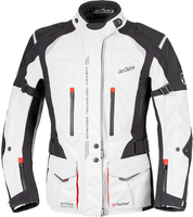 Büse Grado,  textile jacket waterproof women,  color: Light Grey/Black/Red,  size: 36