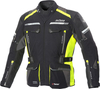 Büse Highland II,  textile jacket waterproof,  color: Black/Neon-Yellow/Dark Grey,  size: 32