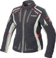 Büse Linda,  textile jacket waterproof women,  color: Black/Light Grey/Red,  size: 42